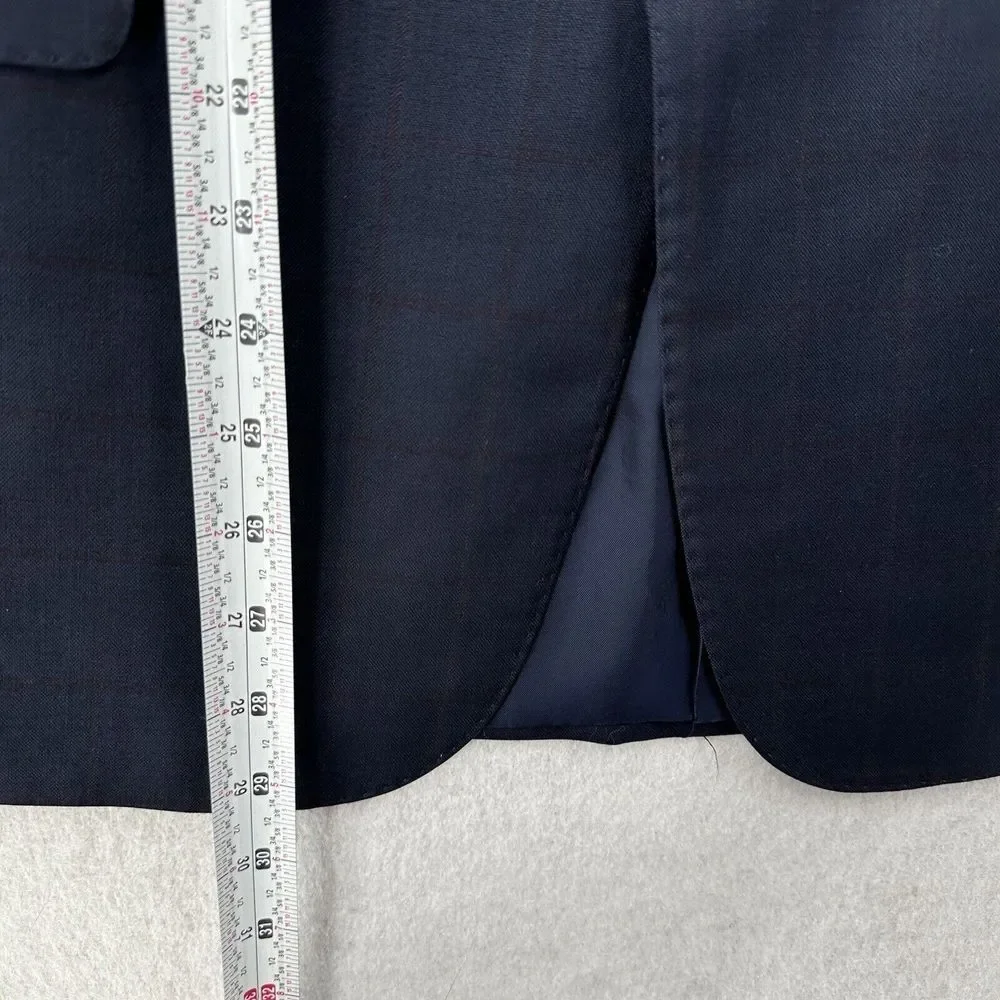 Ermenegildo‎ Zegna Blazer Jacket 42S Windowpane Blue Sport Suit Coat 2-Button